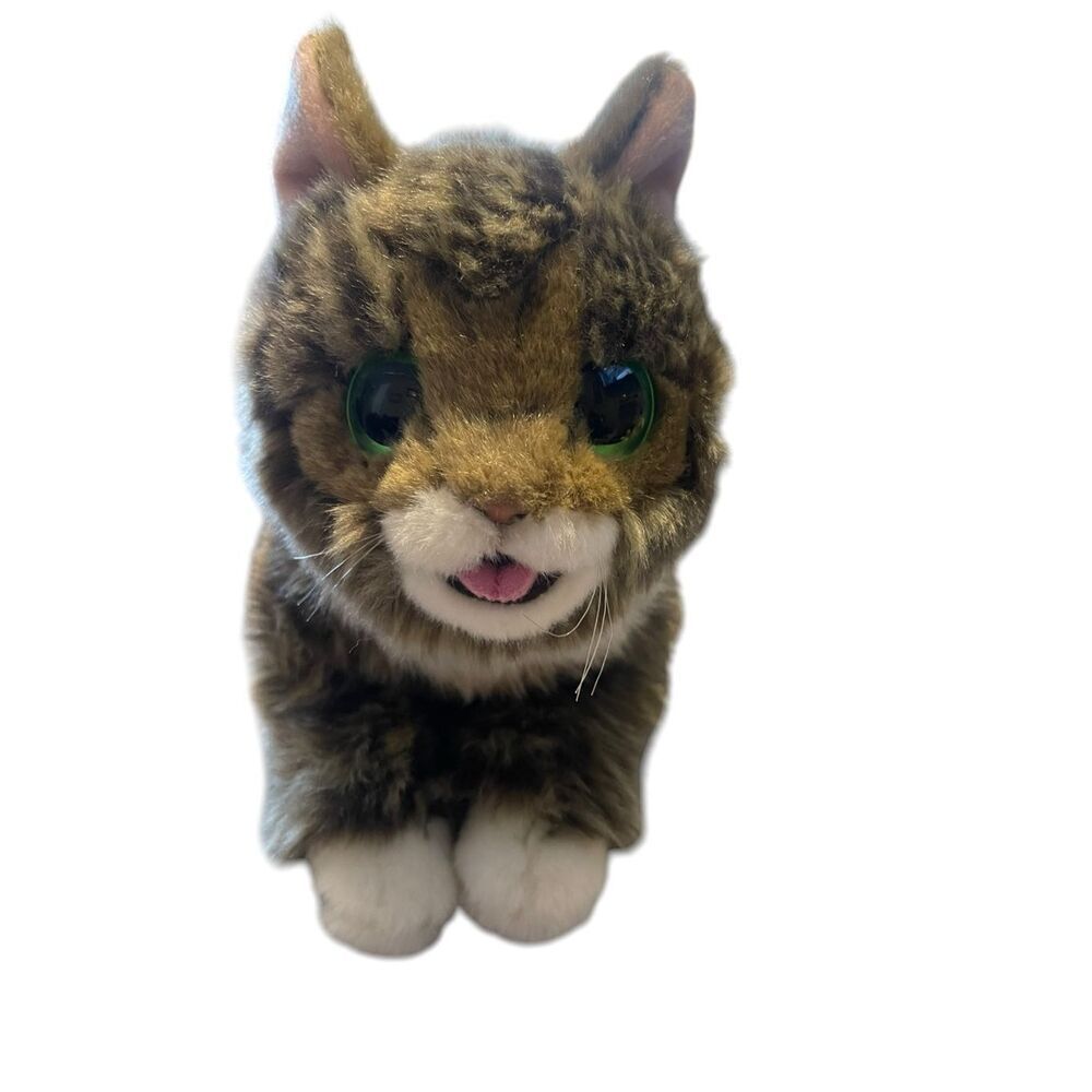 Cuddle Barn Lil Bub Tabby Cat Kitten Kitty Big Green Eyes Plush Stuffed Toy 18"
